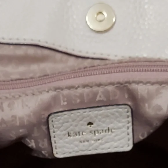 Kate Spade Leather & Pinstripe Canvas Backpack EUC - Picture 9 of 9